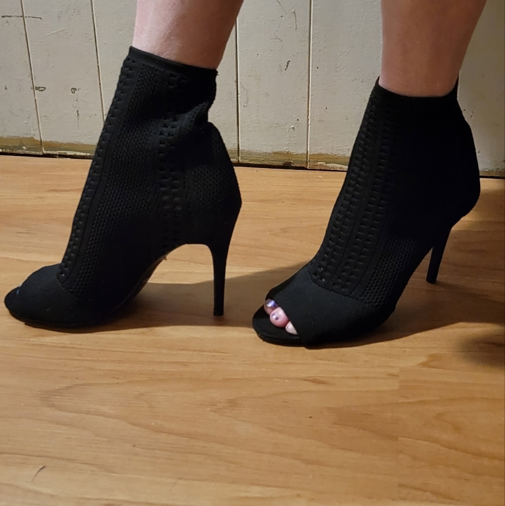 Anne Michelle black sock booties 2/$30